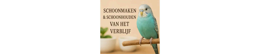 schoonhouden van parkieten- en papegaaien verblijven.