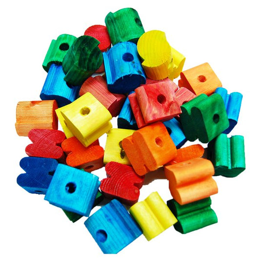 36 Houten Stukjes Mix – Creatief Knutselplezier voor Jouw Gevederde Vriend