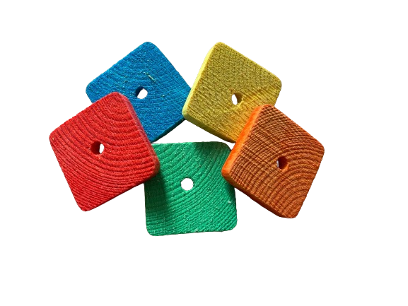 Fensie vierkant schijfjes kleur (5 x 42 x 44mm) – Creatieve Onderdelen voor Vogel Speelgoed
