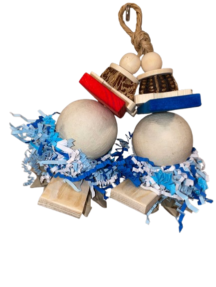 Houten Cups Dou – Creatief Foerageerspeeltje voor Avontuurlijke Vogels