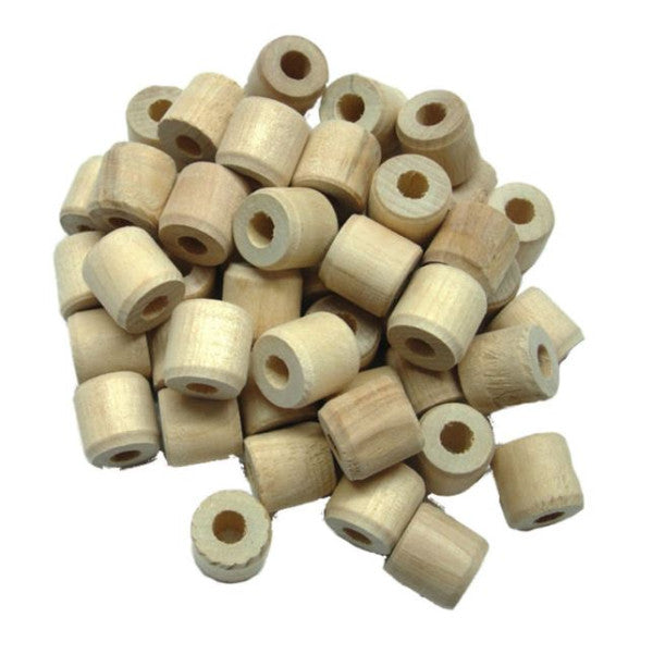 48 Houten Bobins Naturel – ca. 1,6 cm (gat 0,6 cm)