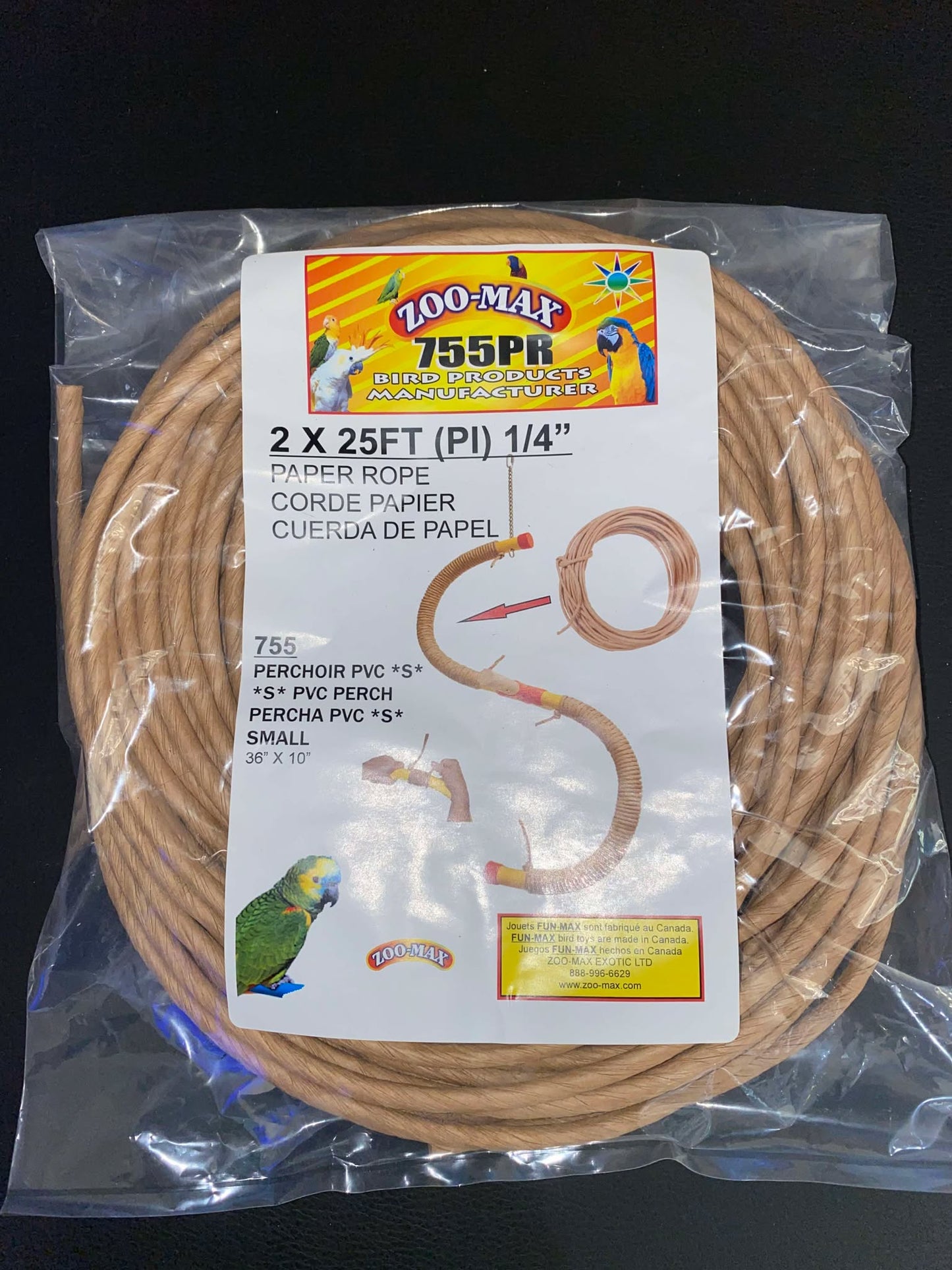 Zoo-Max Paper Rope β 2x 7,6 mtr x 0,6 cm β Natuurlijk Papiertouw voor Creatief Vogelplezier