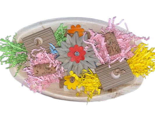 Palm Bord (Kooimontage) – Natuurlijk Speelbord voor Vogels die van Knagen en Ontdekken Houden