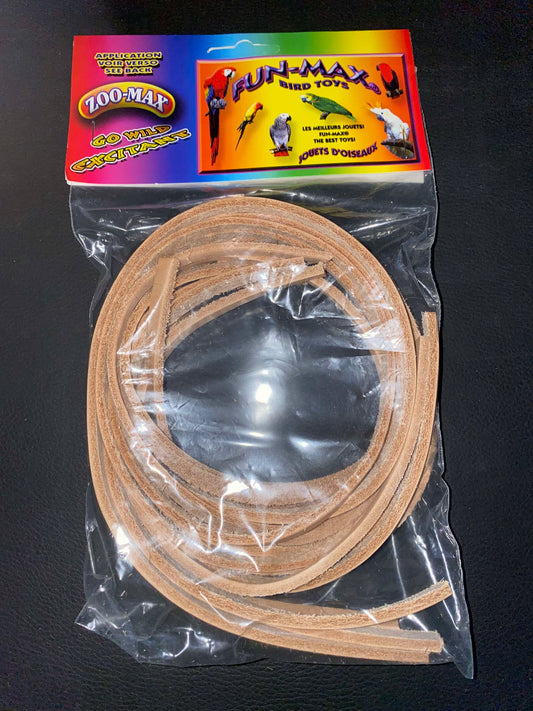 Zoo-Max Leren Veters 6mm x 60 cm – 8 stuks – Leer voor Creatief Vogelplezier