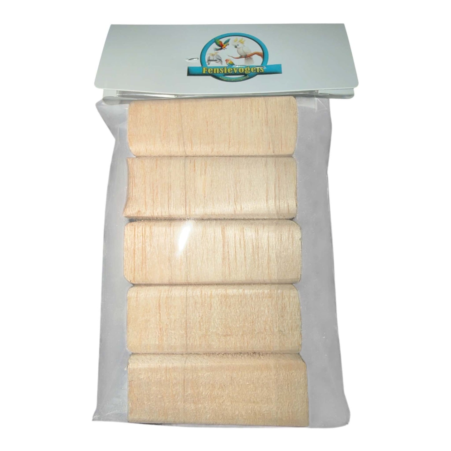 Balsa vierkantenschijfjes | 5 stuks | Natuurlijk knaaghout voor parkieten & papegaaien