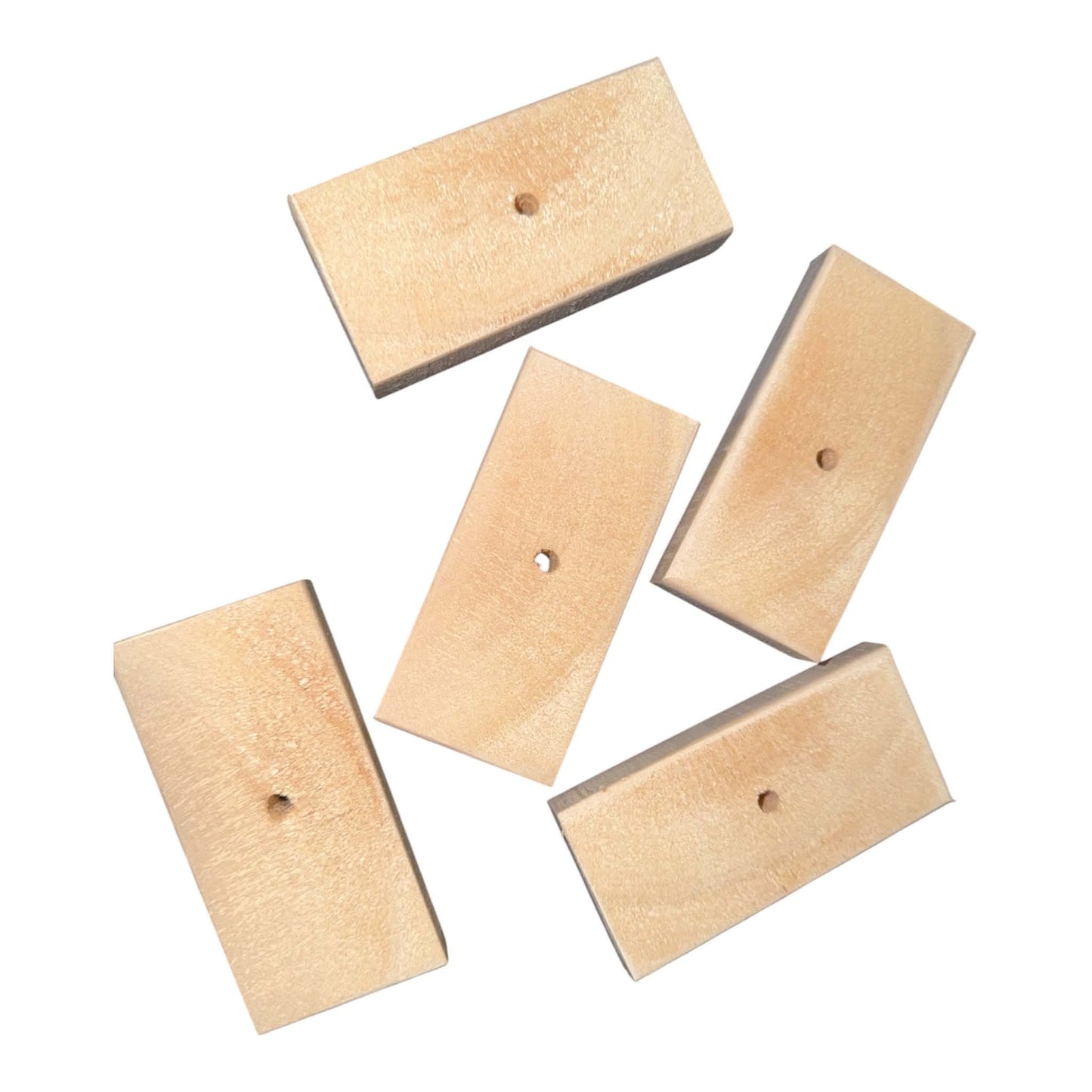 Balsa rechthoekige schijfjes | 5 stuks | Natuurlijk knaaghout voor parkieten & papegaaien