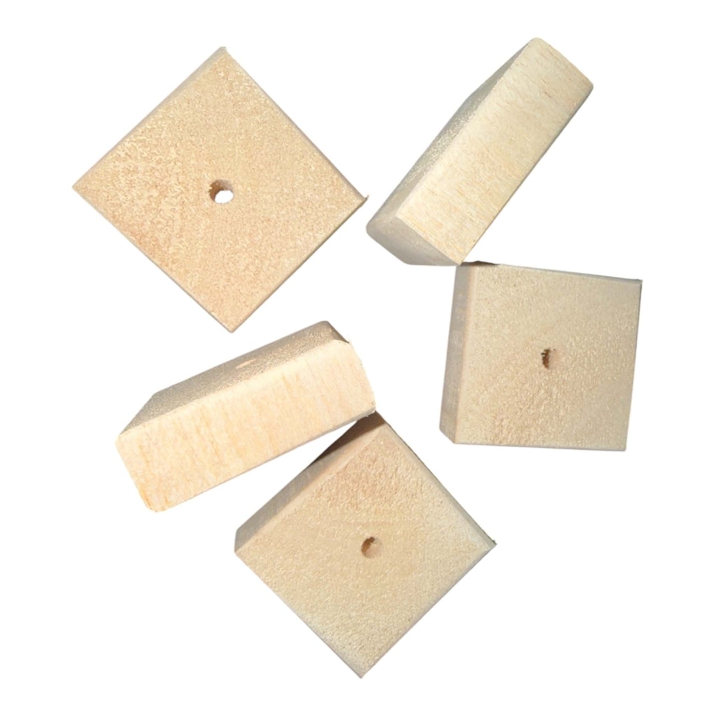 Balsa vierkantenschijfjes | 5 stuks | Natuurlijk knaaghout voor parkieten & papegaaien