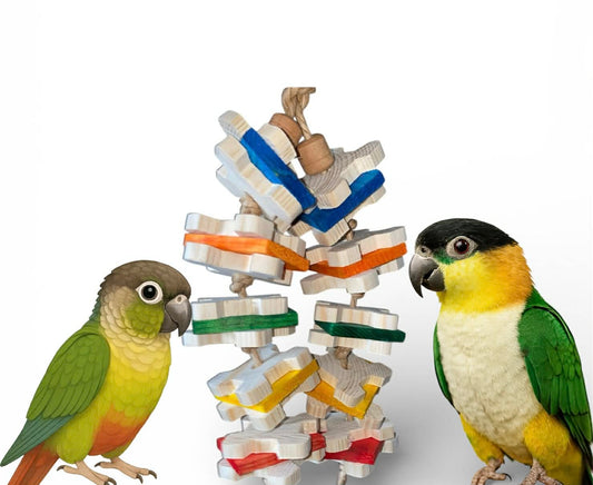 Kleur & Natuur – Dubbel Houten Avontuur kleine papegaaien speelgoed