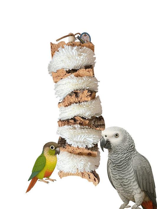 Kurk en papier sloopspeeltje voor kromsnavels – FensieVogels