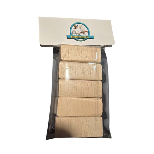 Balsa blokjes | 5 stuks | Natuurlijk knaaghout voor vogels