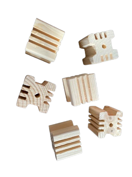 Fensievogels Houten foerager Blokken 8stuks