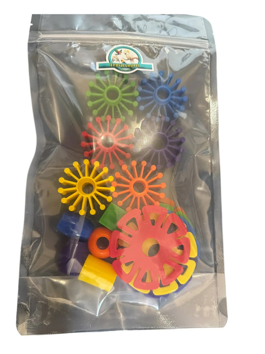 DIY Speelgoed Onderdelen Set – Kleurrijk kunststof voor vogels