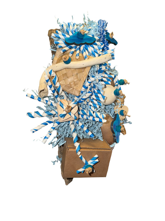 Kurkplaat Foerageer Speelset blauw papegaaien speelgoed