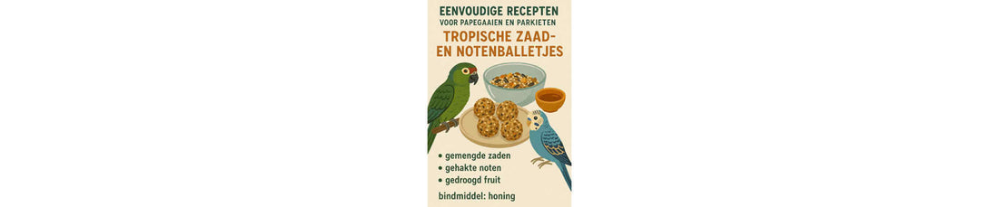 eenvoudige recepten voor papegaaien en parkieten Tropische Zaad- en Notenballetjes