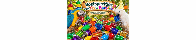 Voetspeeltjes voor grote papegaaien