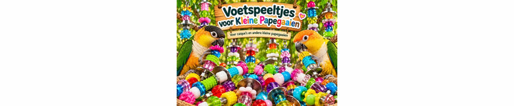 Voetspeeltjes voor kleine papegaaien