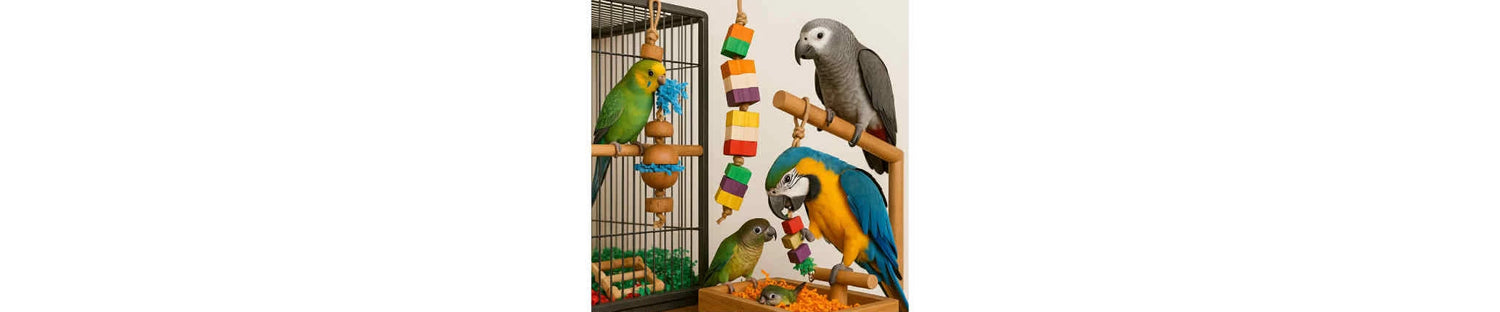 Vogelkooi inrichting en accessoires
