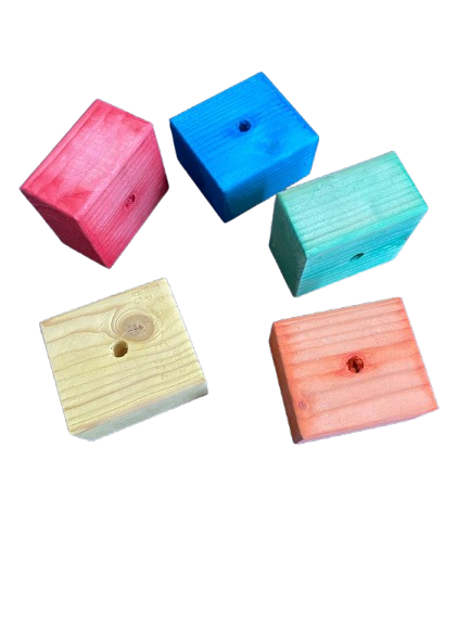 Fensie Grote Blokken Kleur (4,2 x 6,9 x 7,5 cm) – Creatieve Onderdelen voor Vogel Speelgoed