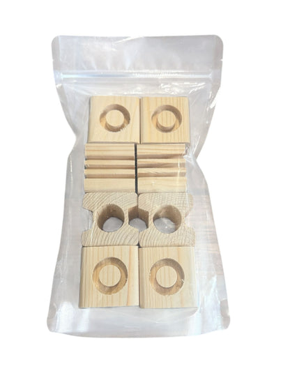 Fensievogels Houten foerager Blokken 8stuks