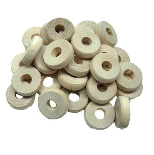 30st Natural Wood Discs – Houten Schijfjes voor Creatief Vogelplezier