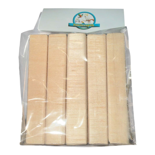 Balsa  rechthoekige schijfjes |  5 stuks | Natuurlijk knaaghout voor parkieten & papegaaien