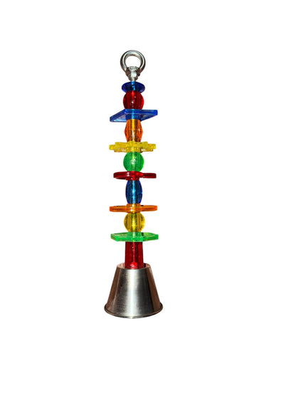 Fensievogels RVS Bel met Acryl – Vogelspeelgoed