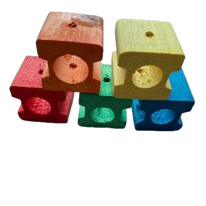 Fensievogels Gekleurde foerageren Houten Blokken 8stuks