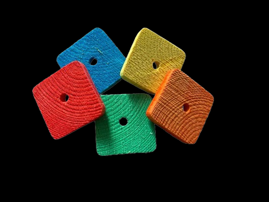 Fensie vierkant schijfjes kleur (5 x 42 x 44mm)  – Creatieve Onderdelen voor Vogel Speelgoed
