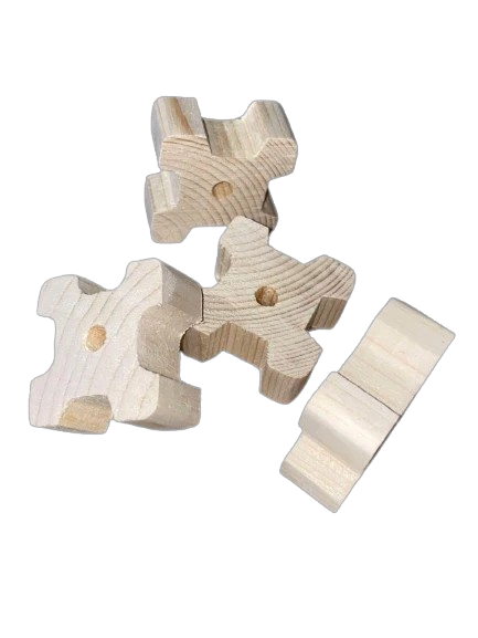 Fensievogels Naturel Houten Blokken met gleufje