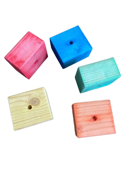 Fensie Grote Blokken Kleur (4,2 x 6,9 x 7,5 cm) – Creatieve Onderdelen voor Vogel Speelgoed