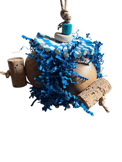 Blue Palm Foerageerbal – Kurk & Papier Vogelspeeltje