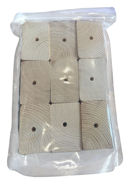 Fensievogels Naturel  rechthoekige Houten Blokken 9 stuks