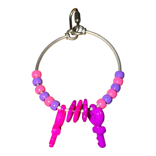 FensieVogels Power Ring parkieten – RVS & Acryl  Roze/paars