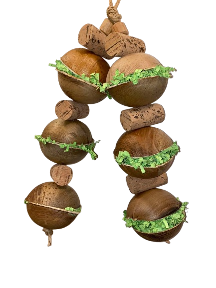 Dou Slinger Palm Balls – Natuurlijk Sloopspeeltje papegaaien en parkieten