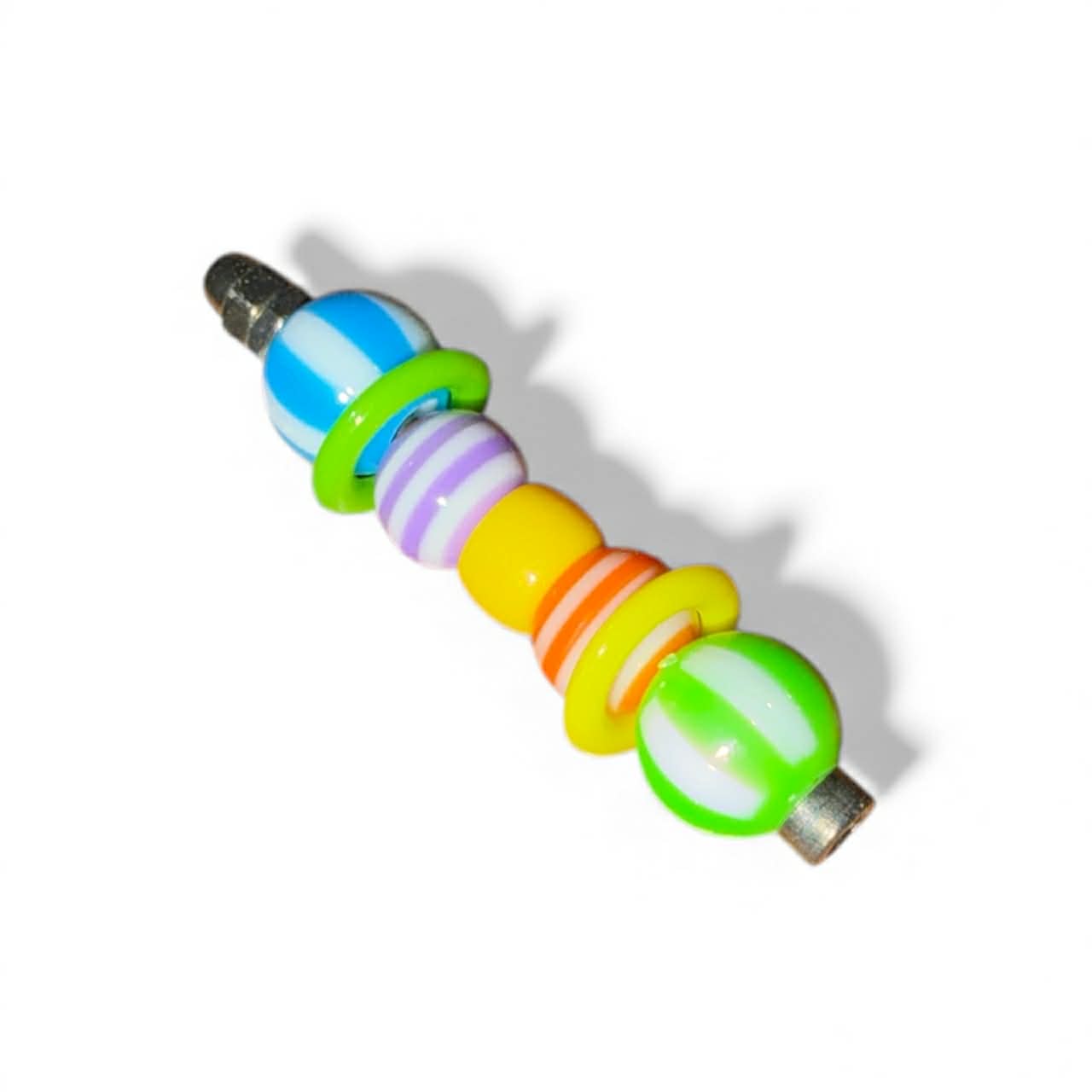 KleurenKracht – 5cm Parkieten Voetspeeltje – Acryl & RVS