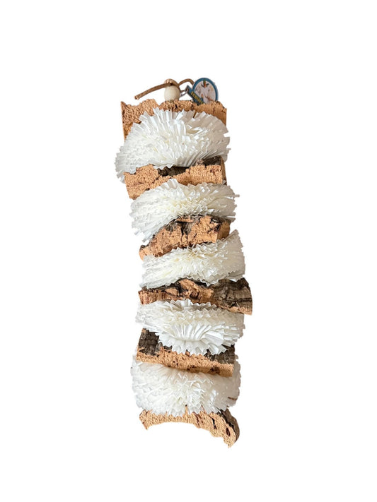 Kurk en papier sloopspeeltje voor parkieten en papegaaien – FensieVogels