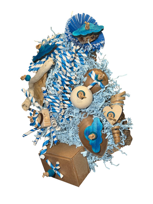 Kurkplaat Foerageer Speelset blauw – Limited Edition papegaaien speelgoed