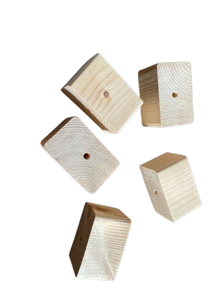 Fensievogels Naturel  rechthoekige Houten Blokken |  9 stuks |