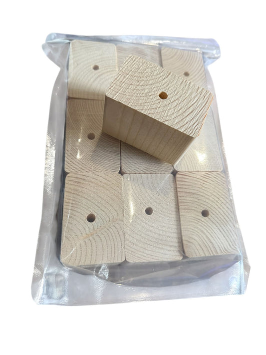 Fensievogels Naturel  rechthoekige Houten Blokken 9 stuks