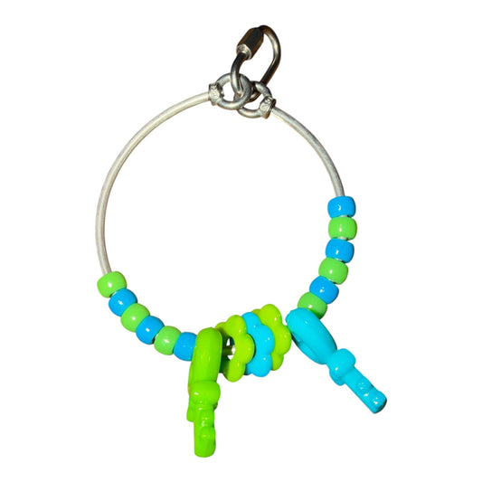 FensieVogels Power Ring parkieten – RVS & Acryl Groen/blauw